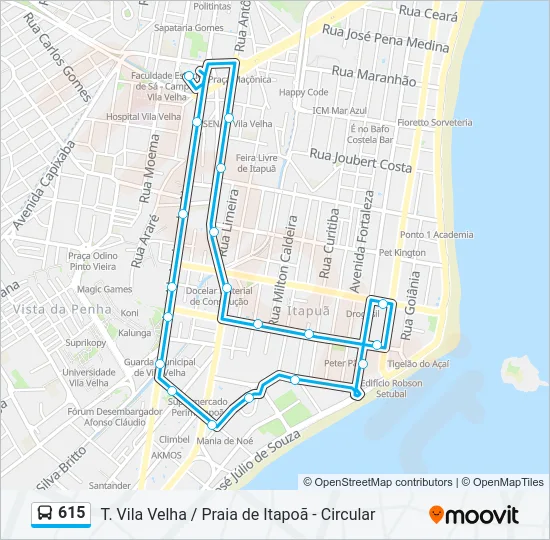 615 Bus Line Map