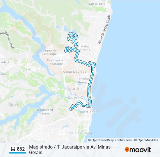 862 bus Line Map