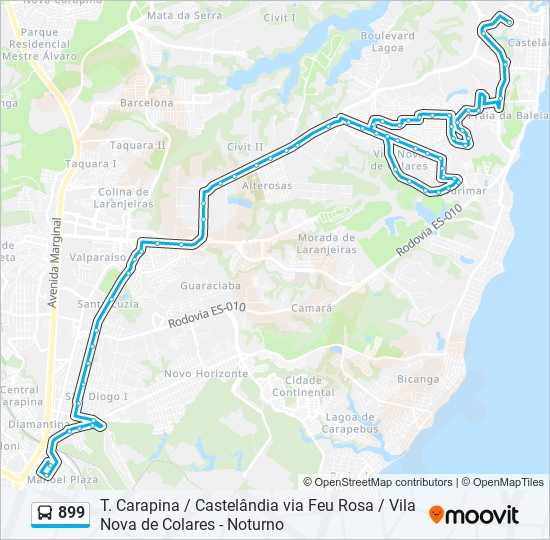 899 bus Line Map