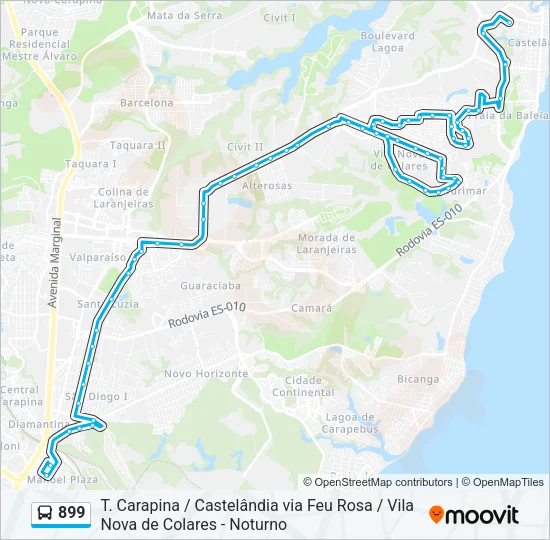 899 Bus Line Map