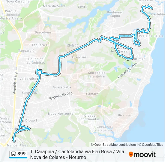 899 Bus Line Map