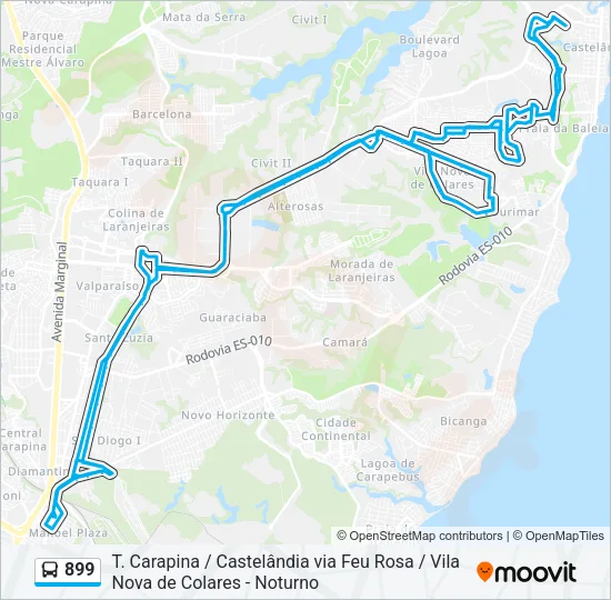 899 Bus Line Map