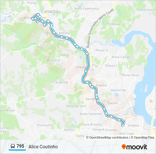 795 Bus Line Map