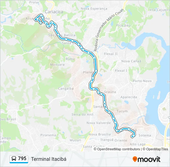 795 Bus Line Map