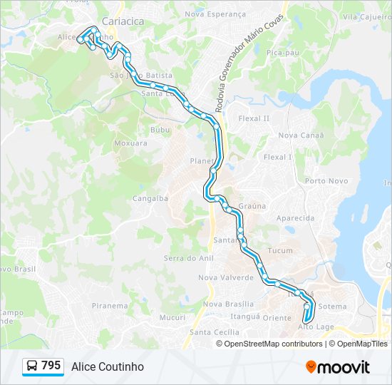 795 bus Line Map