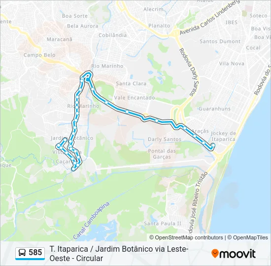 585 Bus Line Map