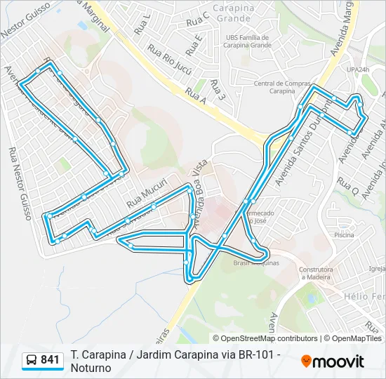 841 Bus Line Map