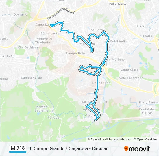 718 Bus Line Map