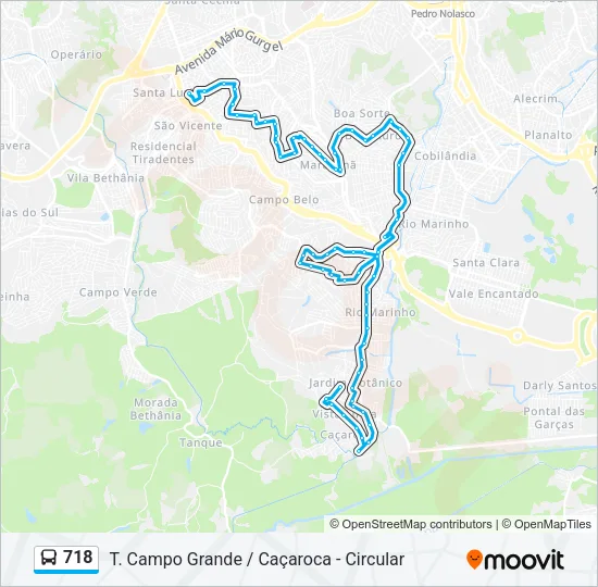 718 Bus Line Map