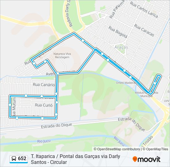 Mapa de 652 de autobús