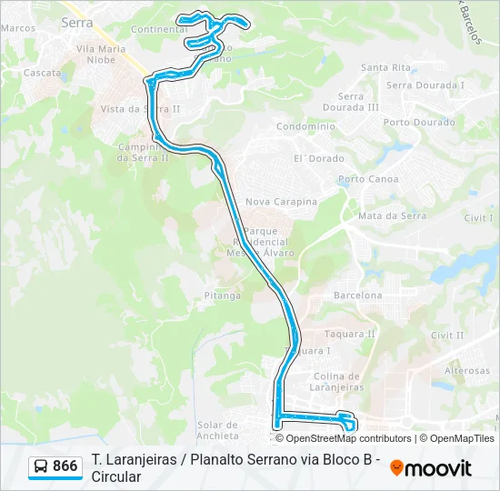 866 Bus Line Map