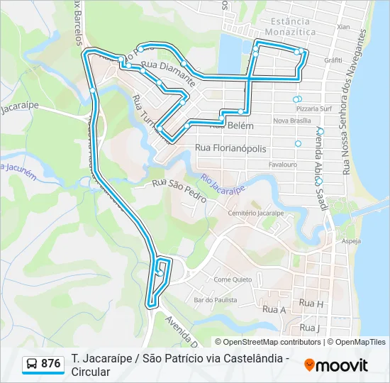 876 Bus Line Map