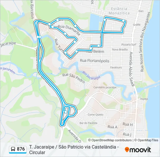 876 Bus Line Map