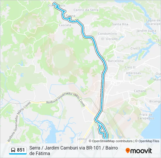 851 Bus Line Map