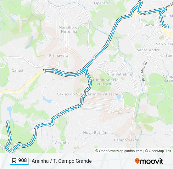 908 Bus Line Map