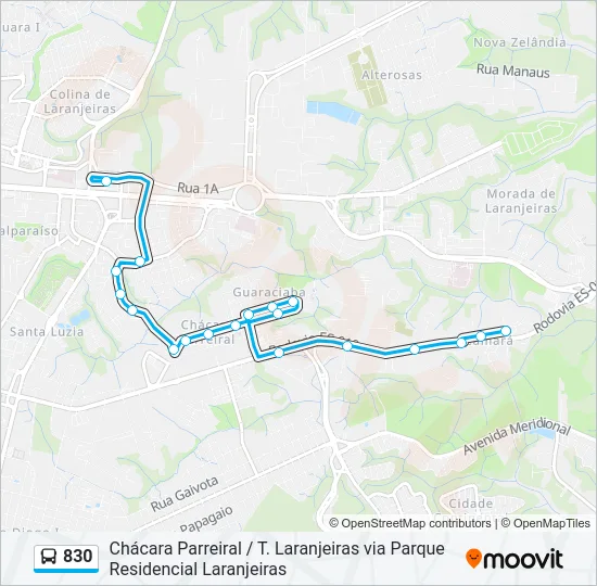 830 Bus Line Map