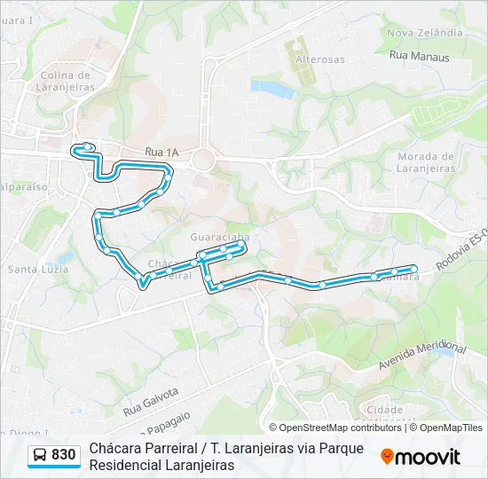 830 Bus Line Map