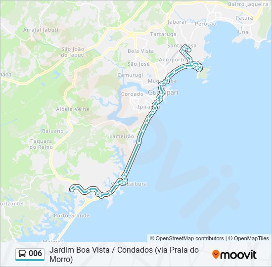 Mapa de 006 de autobús