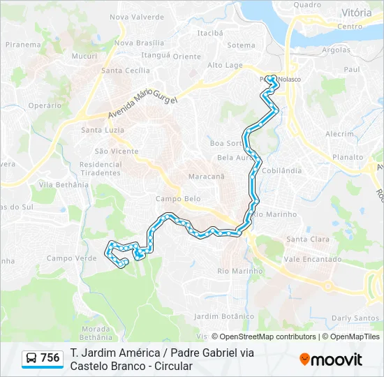 756 Bus Line Map