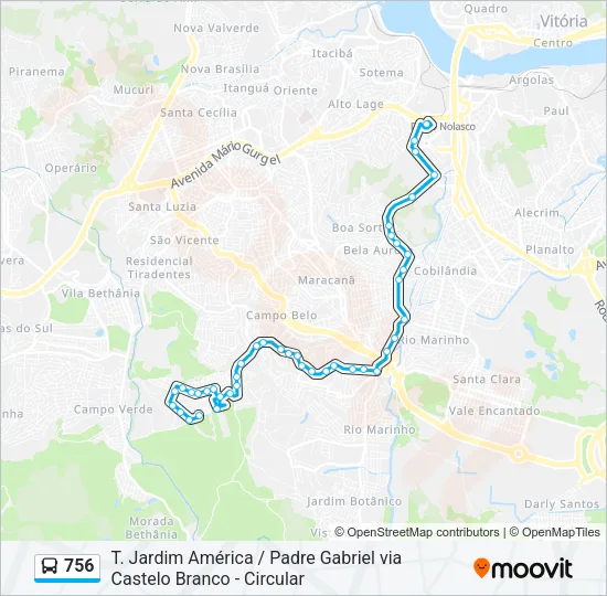 756 Bus Line Map
