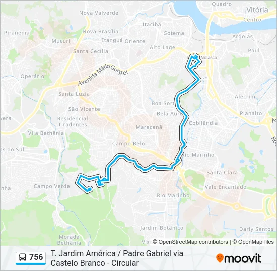756 Bus Line Map