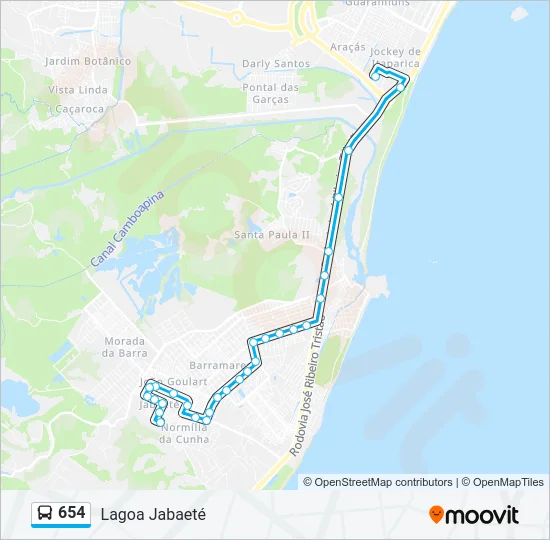 654 Bus Line Map