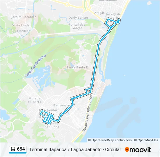 654 Bus Line Map