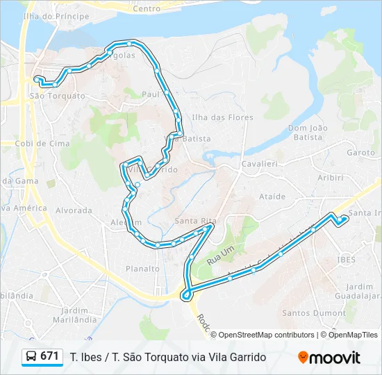 671 Bus Line Map