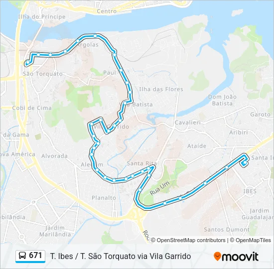 671 Bus Line Map