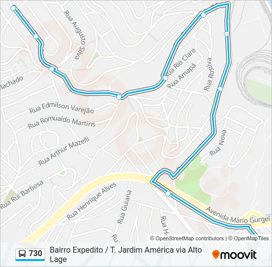 730 Bus Line Map