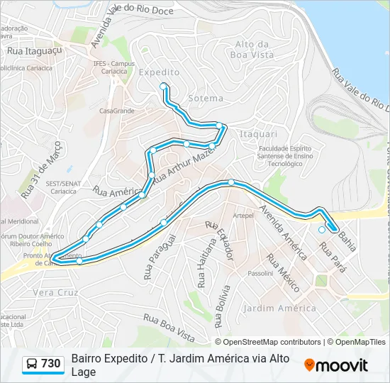 730 Bus Line Map