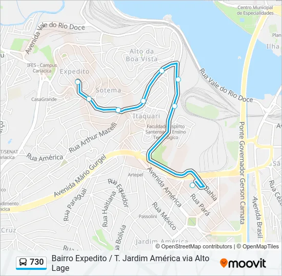 730 Bus Line Map