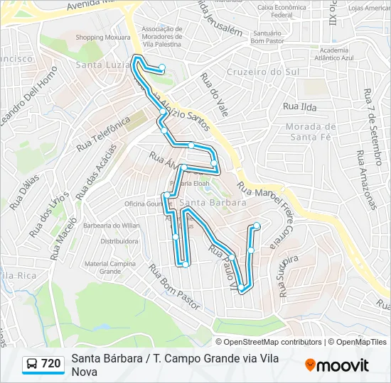 720 Bus Line Map