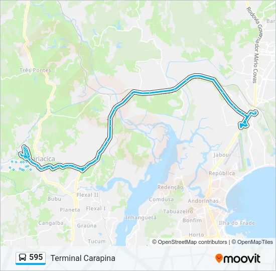595 Bus Line Map