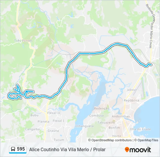 595 Bus Line Map