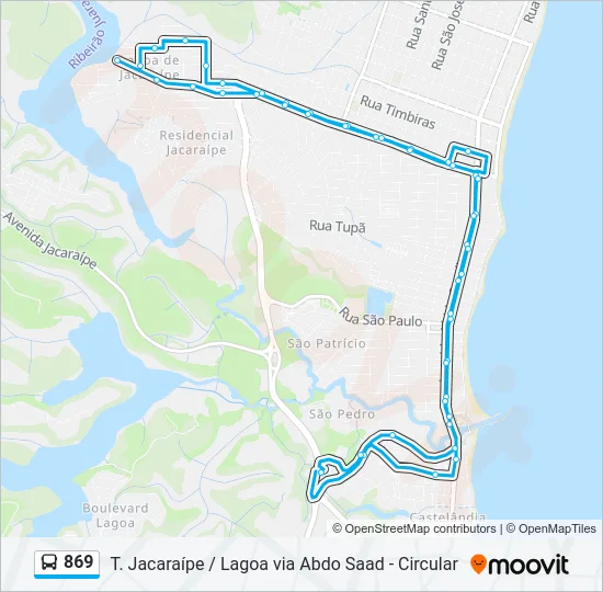 869 Bus Line Map