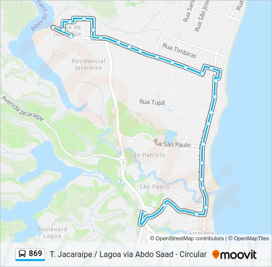 869 Bus Line Map