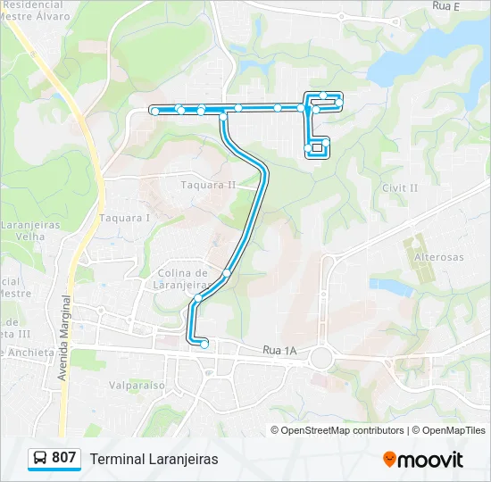 807 Bus Line Map