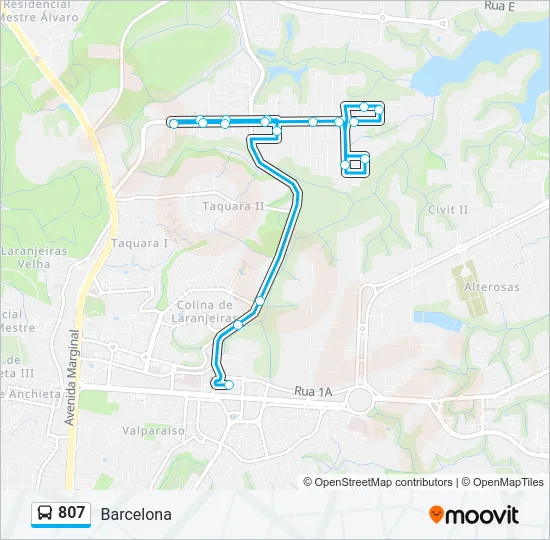 807 Bus Line Map