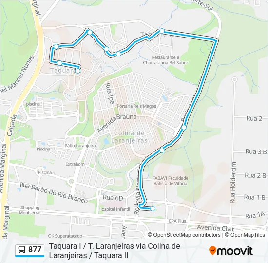 877 Bus Line Map