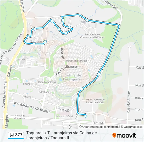 877 Bus Line Map