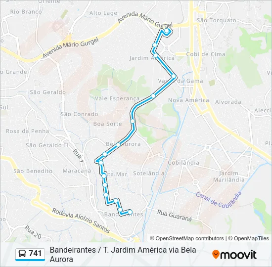 741 Bus Line Map