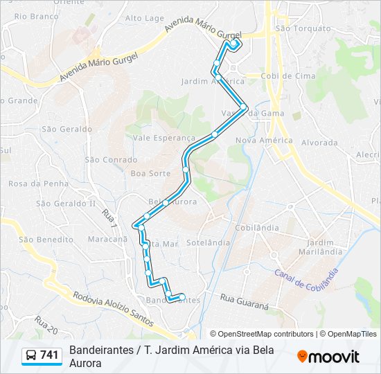 741 bus Line Map