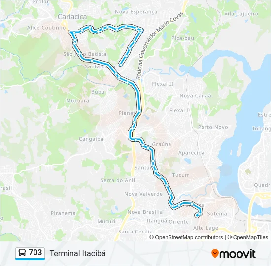 703 Bus Line Map