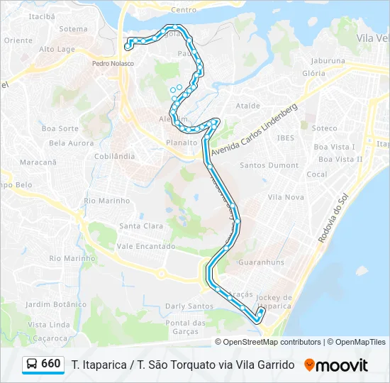 660 Bus Line Map