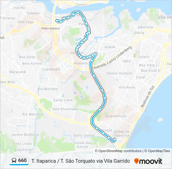 660 Bus Line Map