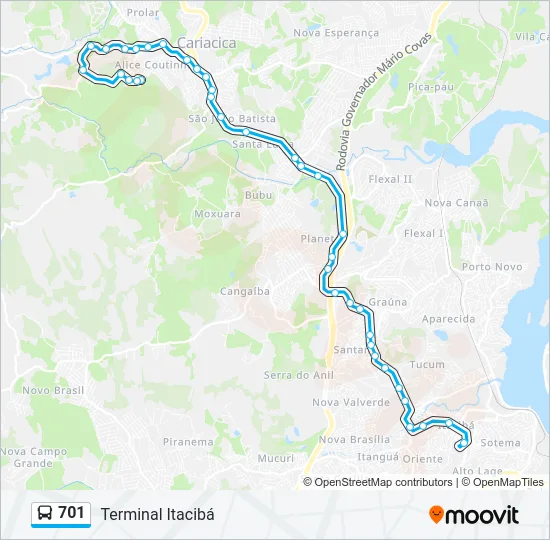 701 Bus Line Map