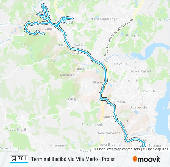 701 Bus Line Map