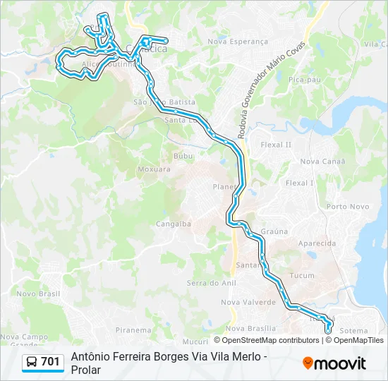 701 Bus Line Map