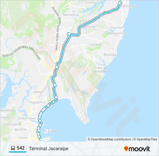 542 Bus Line Map